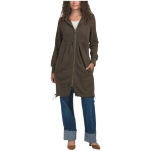 WEARABLES BY XCVI Fleece Funnel Neck Long Coat